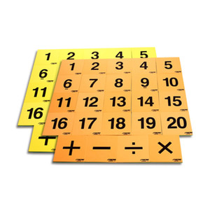 [학교체육용품]스포타임 - 숫자카드세트 (20개입)-A세트/1~10까지 2세트/16×16cm/폼재질/가방포함