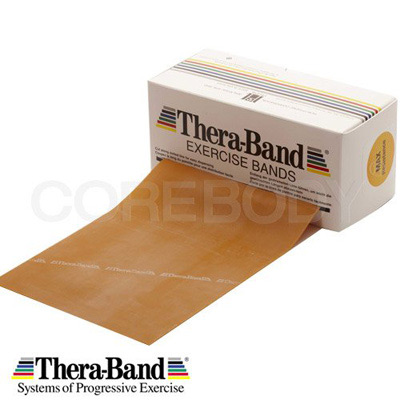 세라밴드 - 5.4m(6yd) 단체용 Thera Band Exercise Band 6yd(5.4m) 금색/헬스/탄력 밴드/근력/근지구력/아웃도어/요가/일상 생활/튜빙밴드